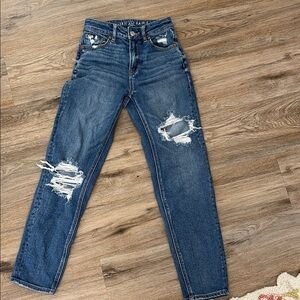 American Eagle Outfitters Blue Mom Straight Leg Jeans